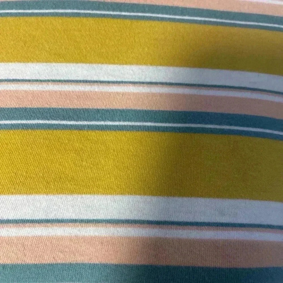 Madewell Mustard Yellow, turquoise, pink, and white Striped Tee - Size XXL - Picture 3 of 7